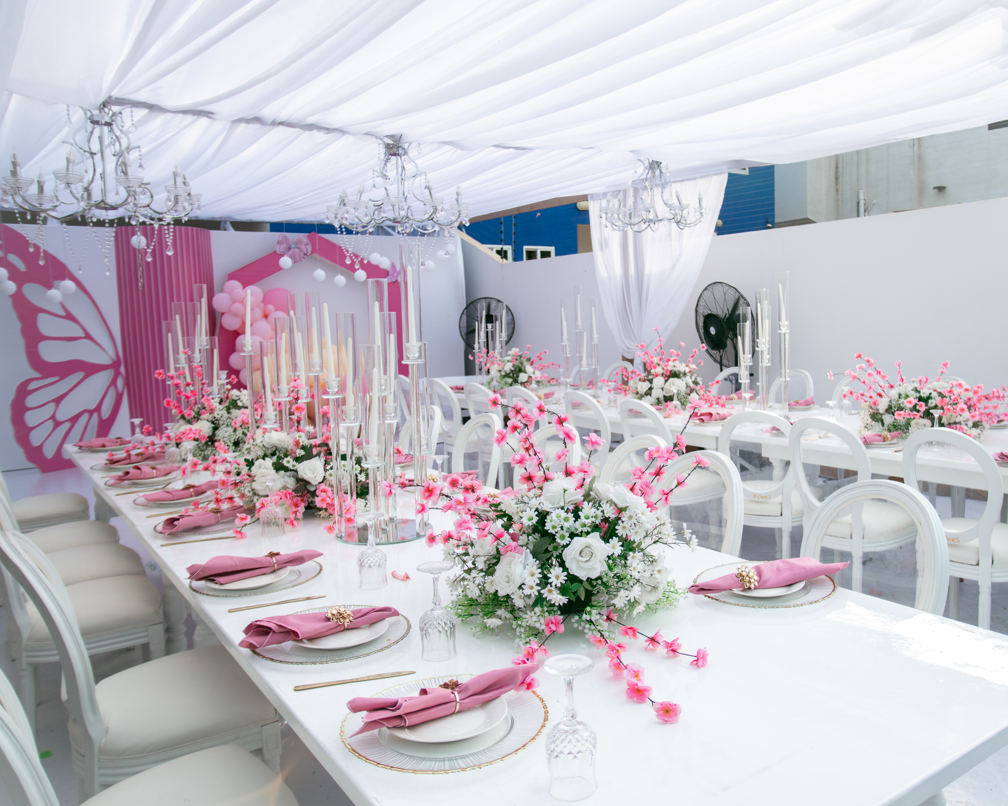 Classic birthday table setting with coordinated decor elements for a joyful celebration.